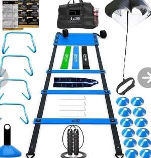 New Speed & Agility Training Set w/ Ladder, Cones, Parachute, and Hurdles